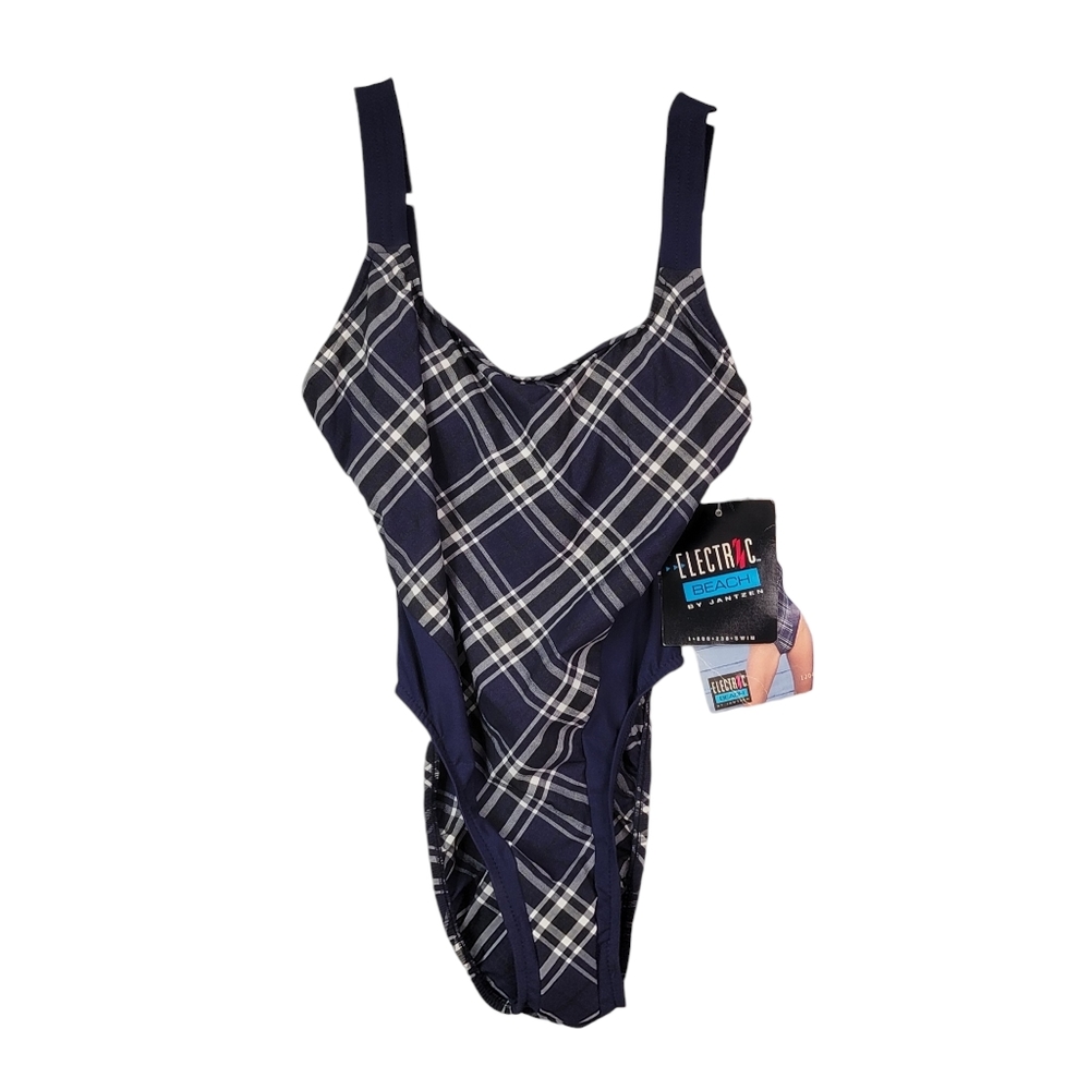 Electric Beach by Jantzen Vintage 90's Beach Pool One Piece Swim Suit 7/8 NWT